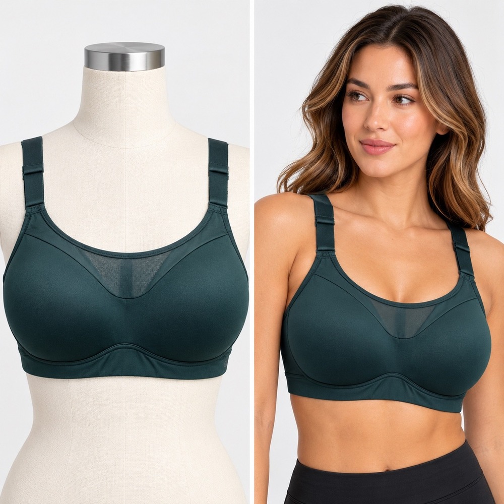 CALIA Sports Bra Womens 34D Green High Support Molded Cup Activewear Athleisure
